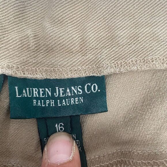 Vintage Lauren Jeans Co Ralph Lauren Womens Tan Bootcut Pants Size 16 Wide Leg - Picture 9 of 16